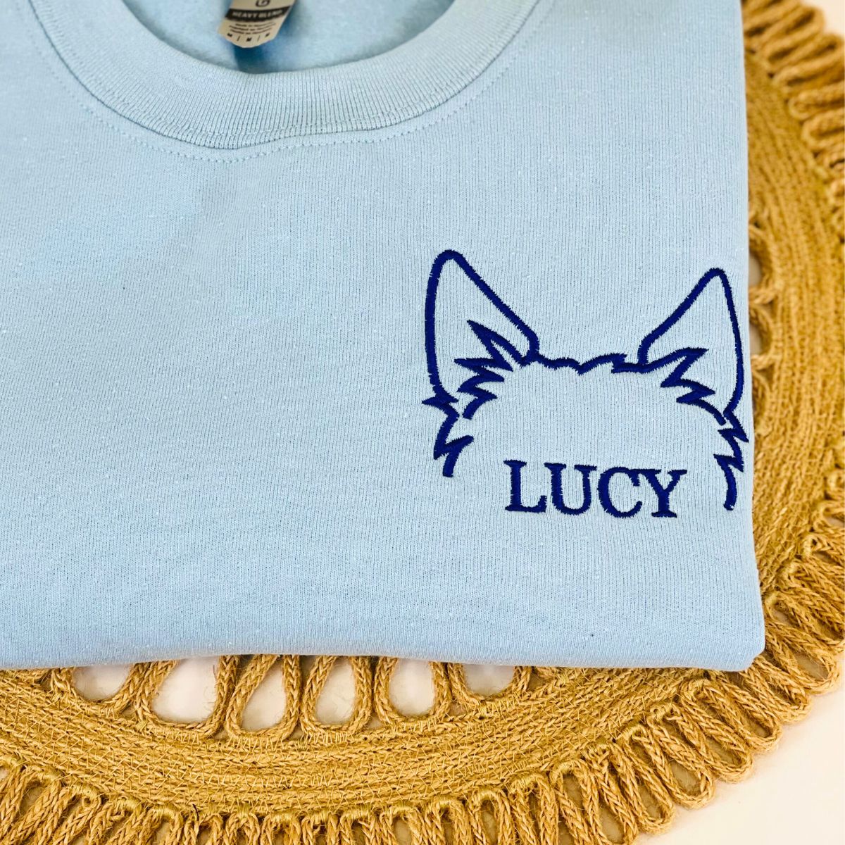 Custom Dog Ear Embroidered Sweatshirt