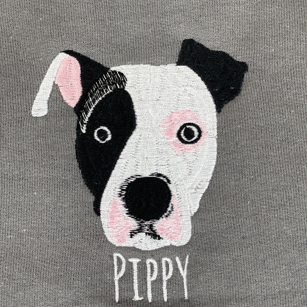 Custom Full-Color Dog Face Photo Embroidered Sweatshirt