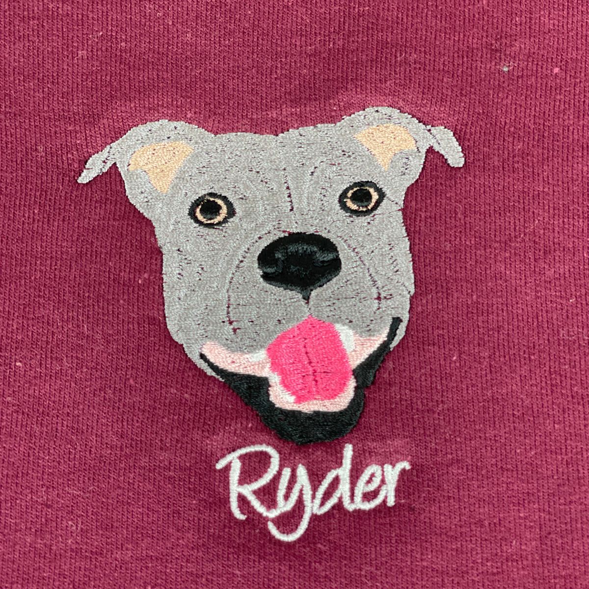Custom Full-Color Dog Face Photo Embroidered Hoodie