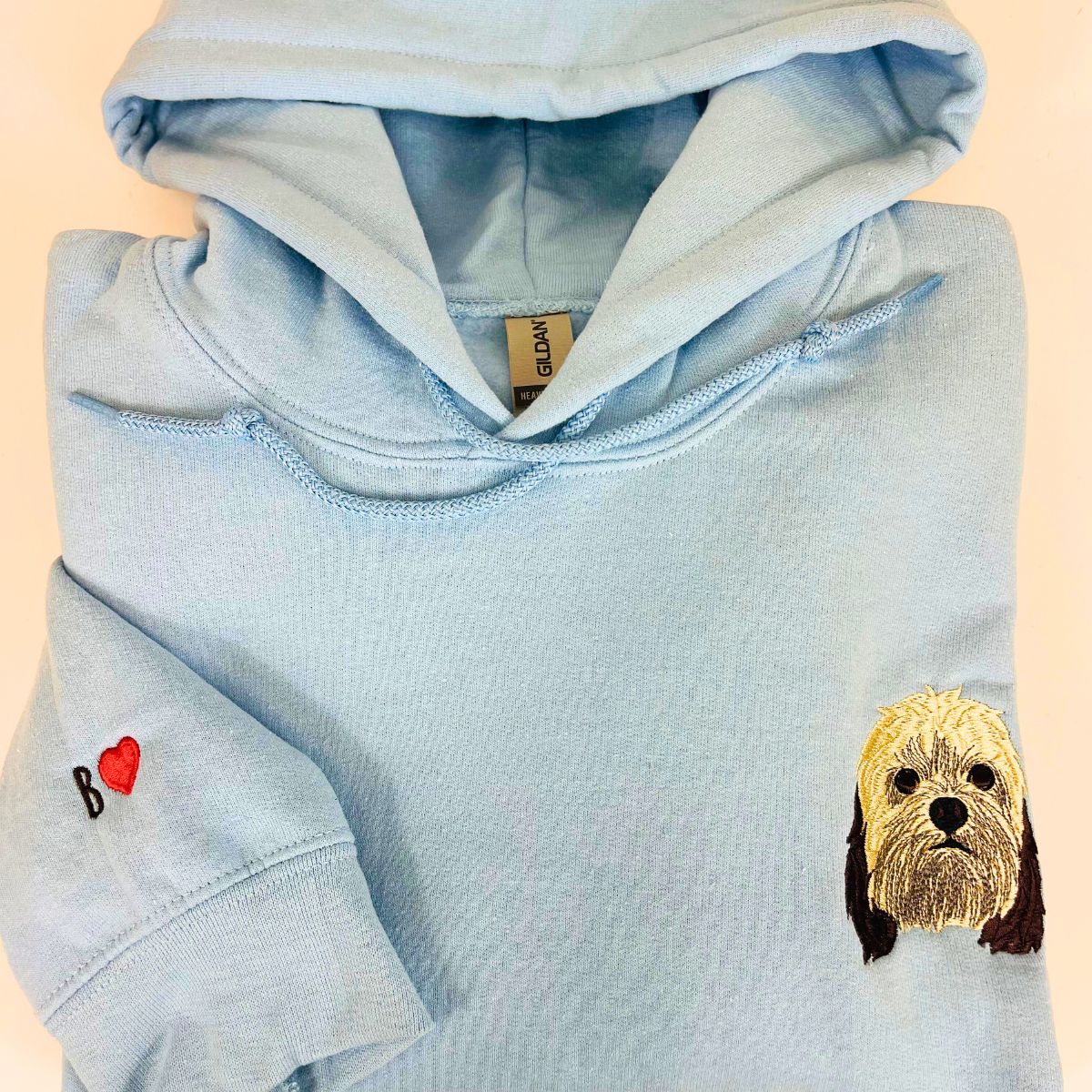 Custom Full-Color Dog Face Photo Embroidered Hoodie