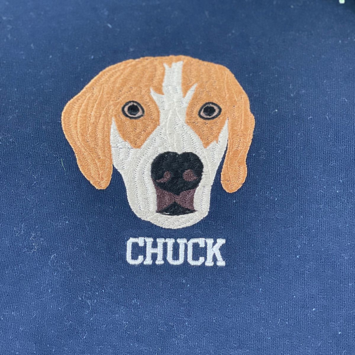 Custom Full-Color Dog Face Photo Embroidered Hoodie