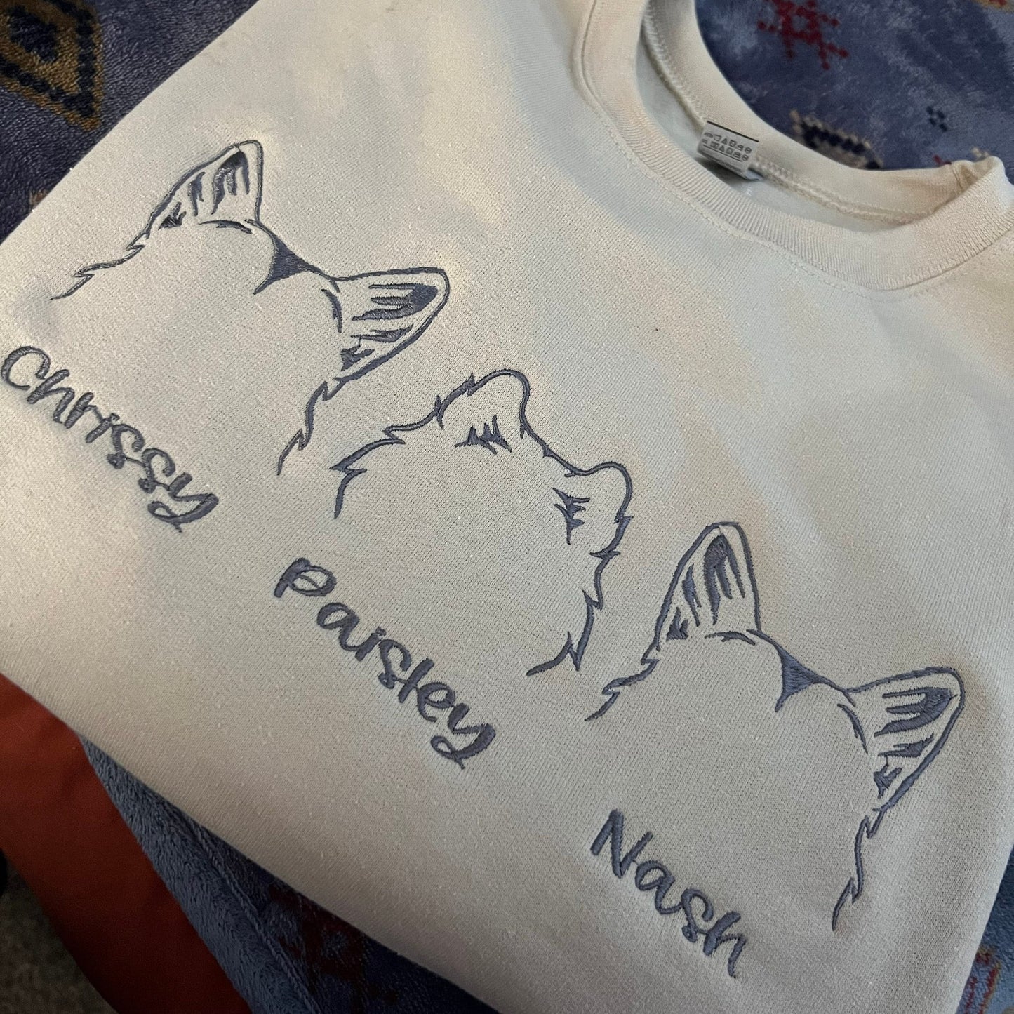 Custom Dog Ear Embroidered Sweatshirt