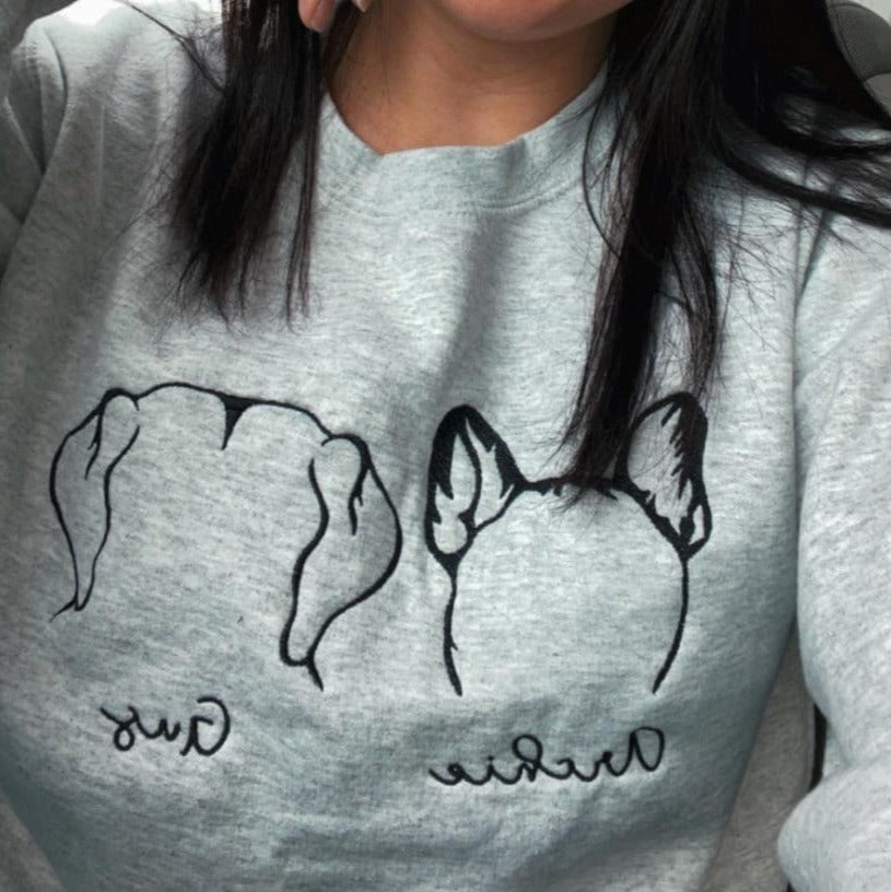 Custom Dog Ear Embroidered Sweatshirt