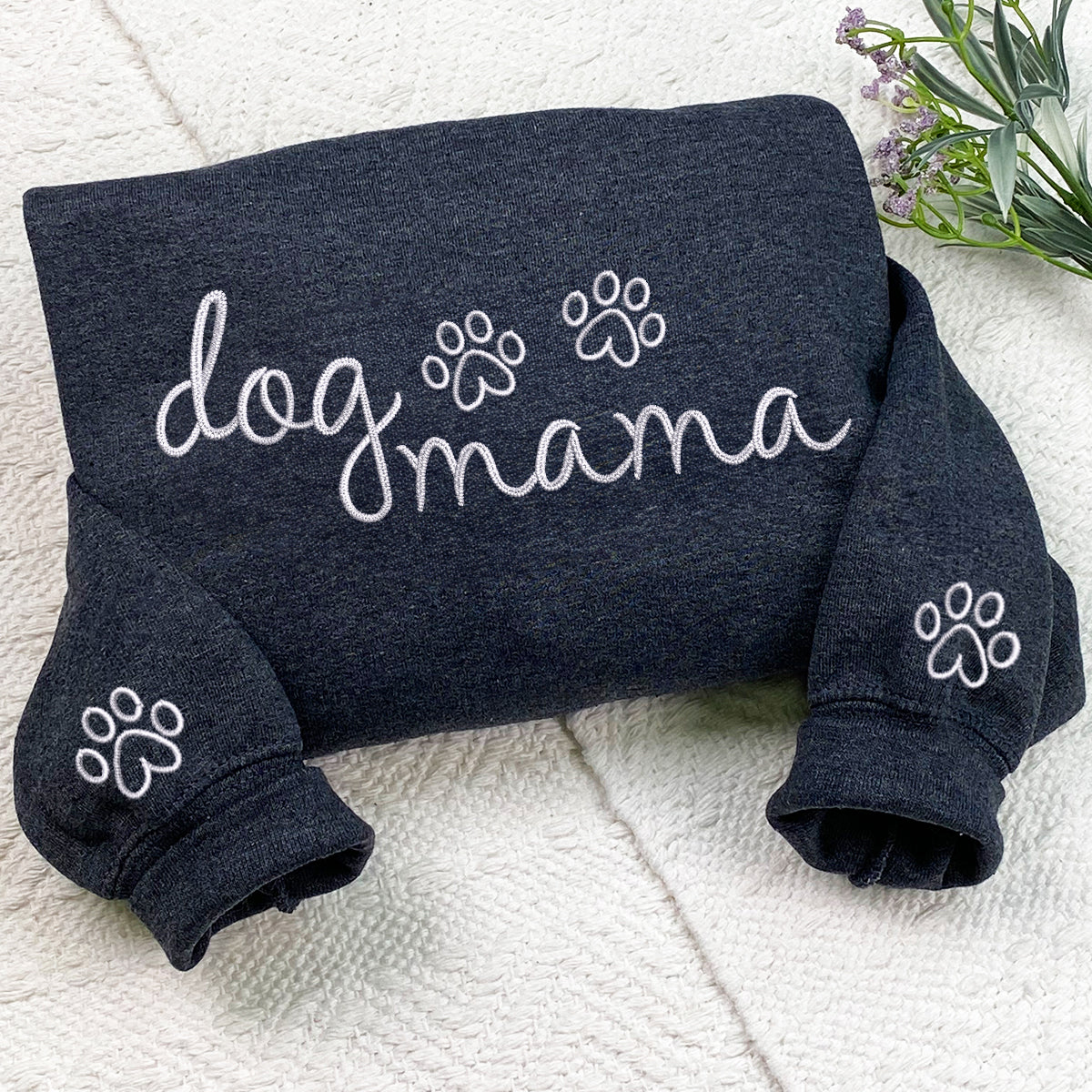 Custom Dog Mama Embroidered Sweatshirt