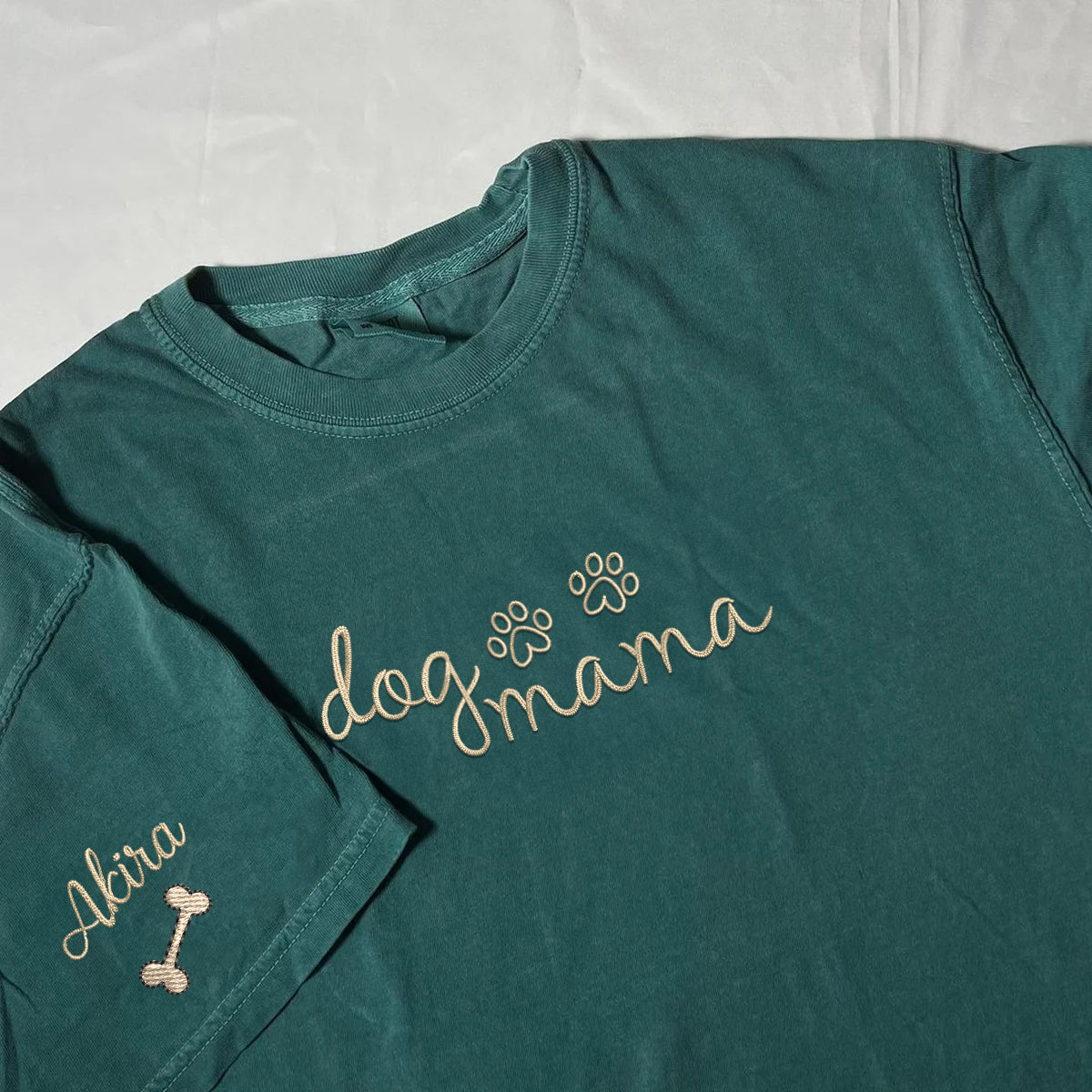 Custom Dog Mama Embroidered T-Shirt