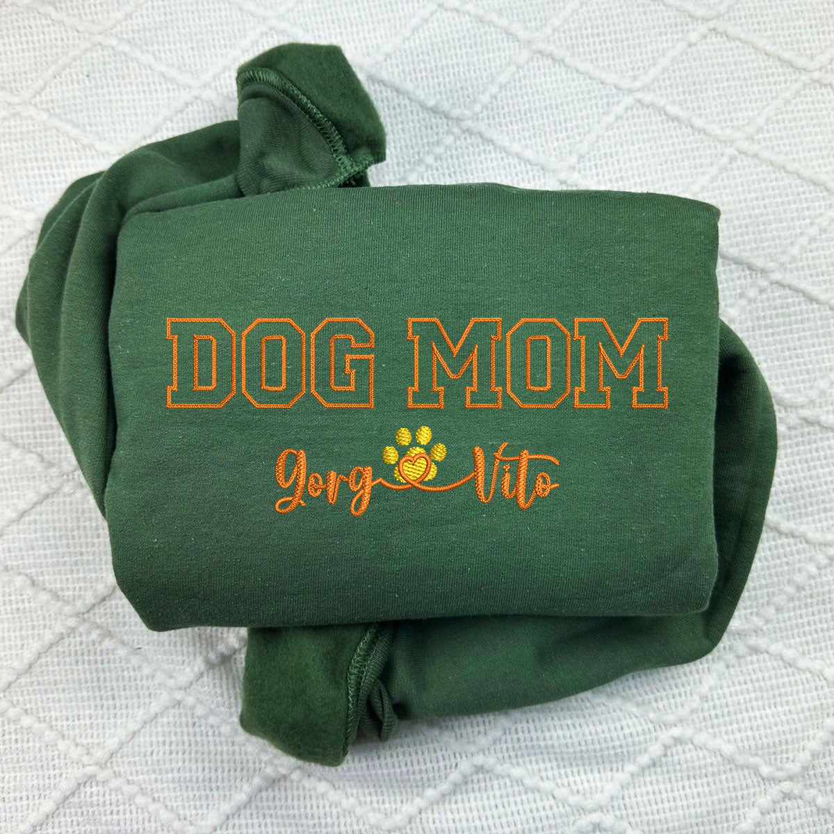 Custom Dog Mom with Names Embroidered Hoodie