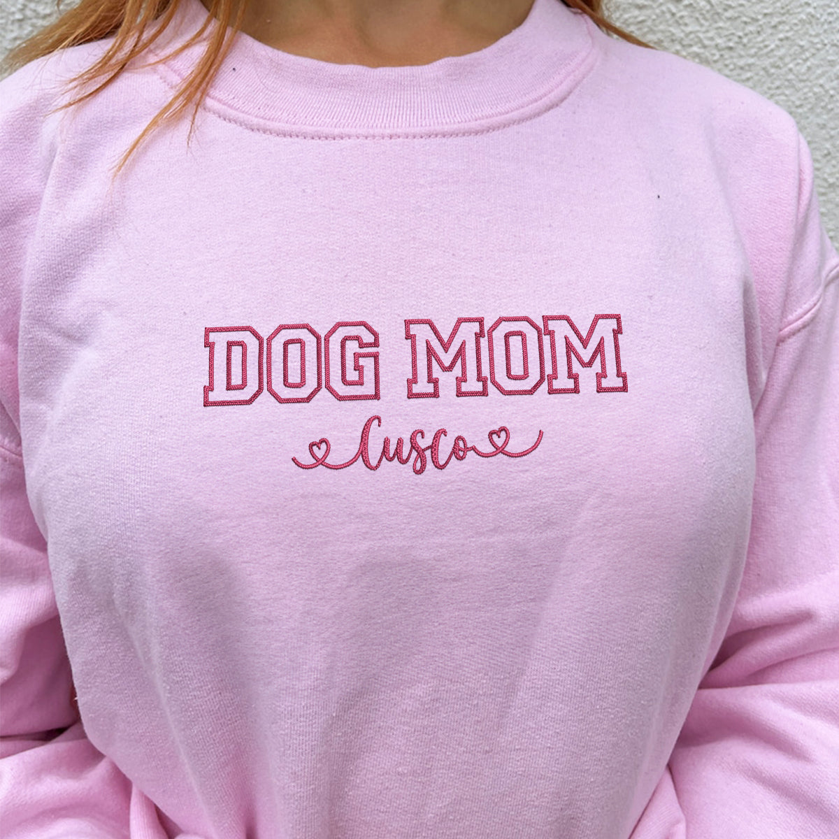 Custom Dog Mom with Names Embroidered Sweatshirt
