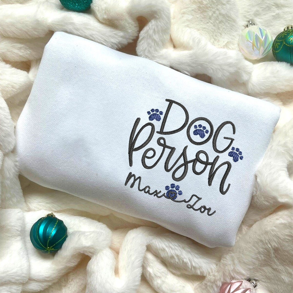 Custom Dog Person With Dog Names Embroidered Hoodie