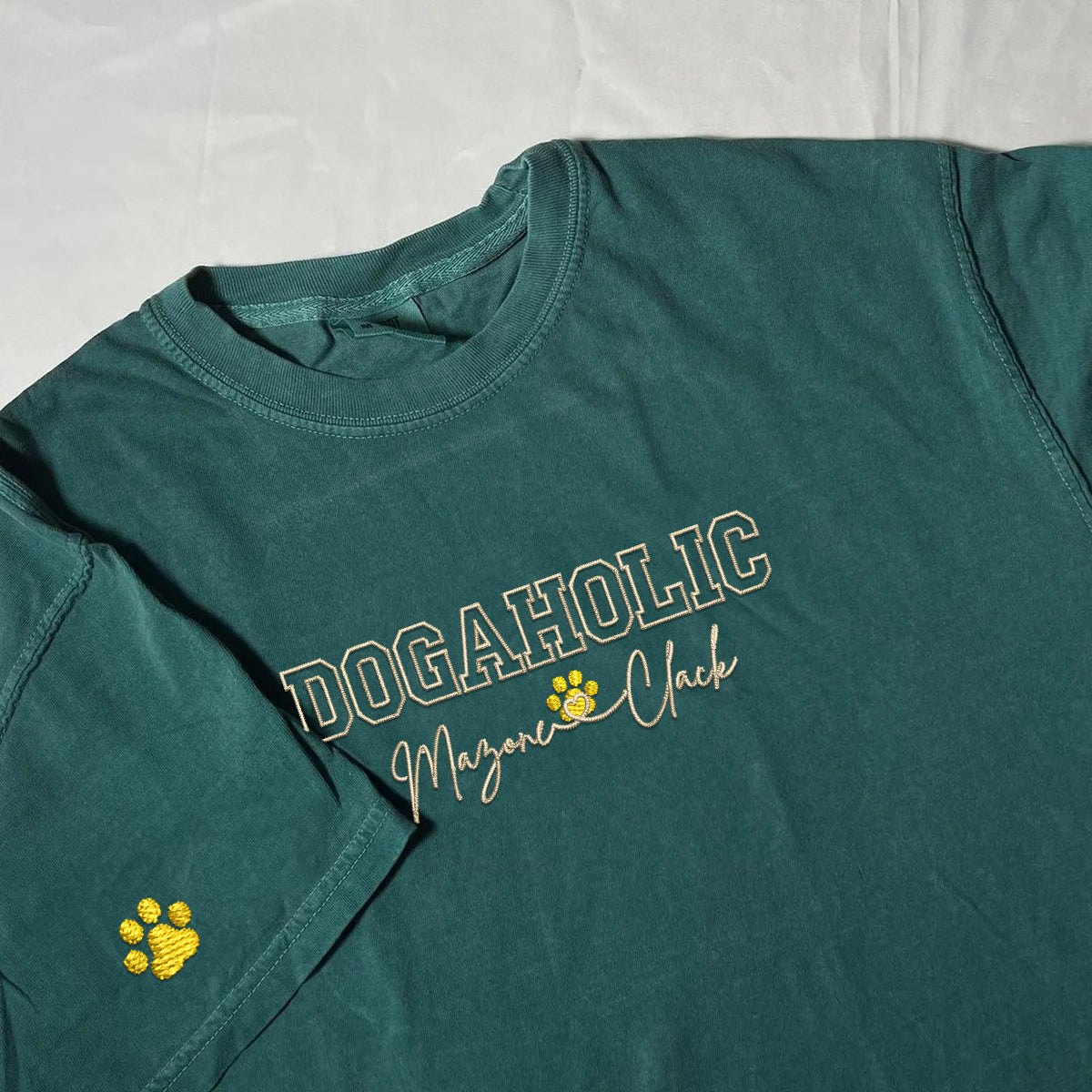 Custom Dogaholic With Names Embroidered T-Shirt