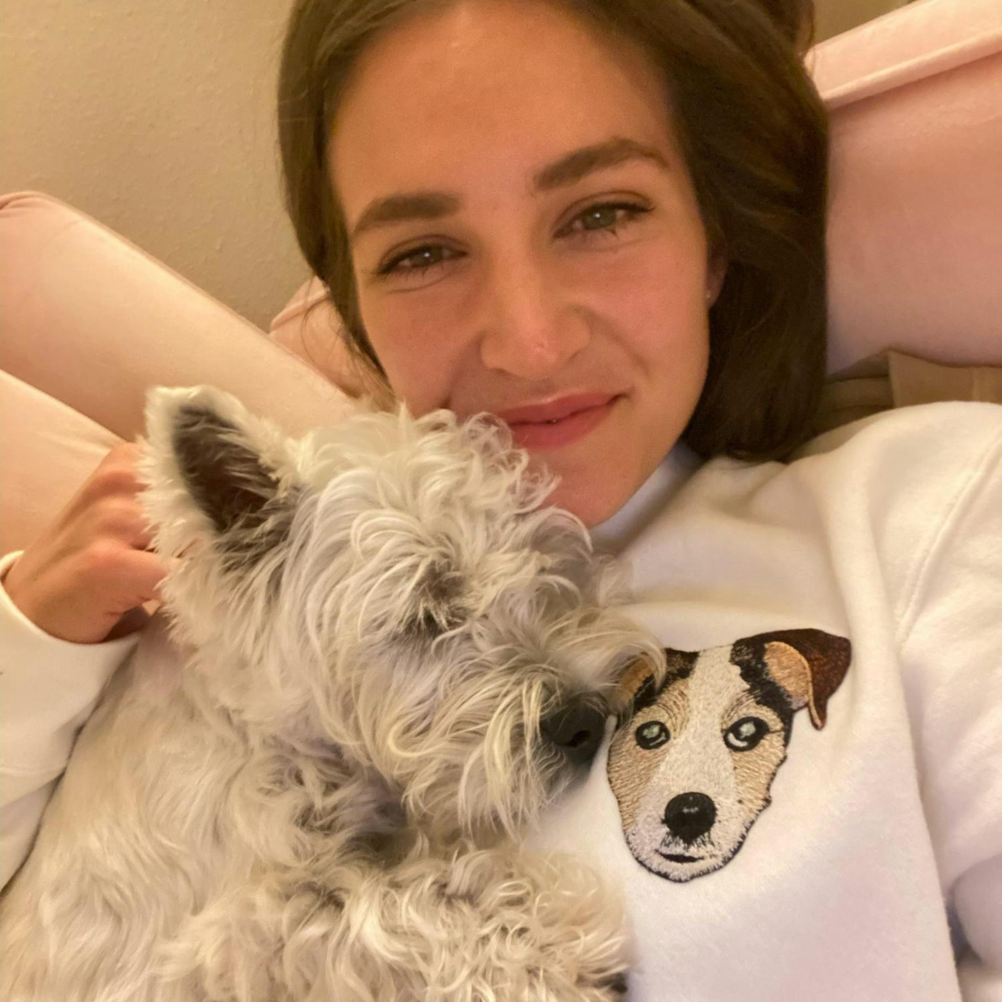 Custom Full-Color Dog Face Photo Embroidered Sweatshirt