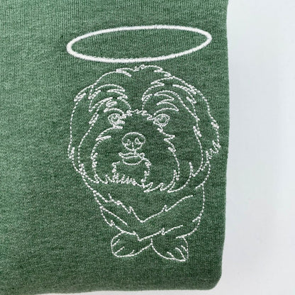 Personalized Memorial Dog Outline Embroidered Sweatshirt