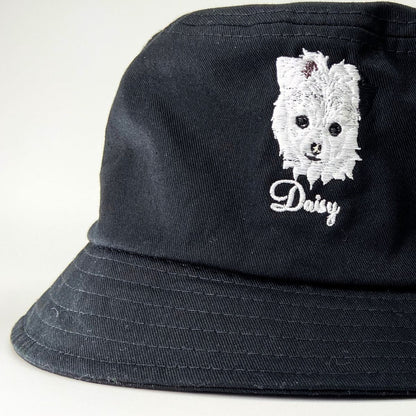 Custom Dog Face Full-Color Embroidered Bucket Hat