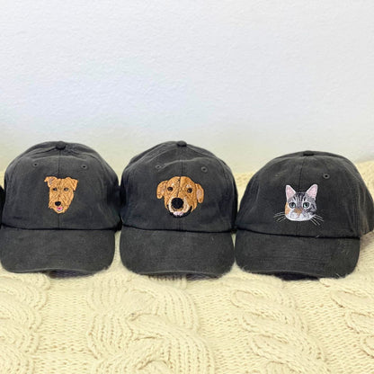 Custom Full-Color Cat Photo Embroidered Hat