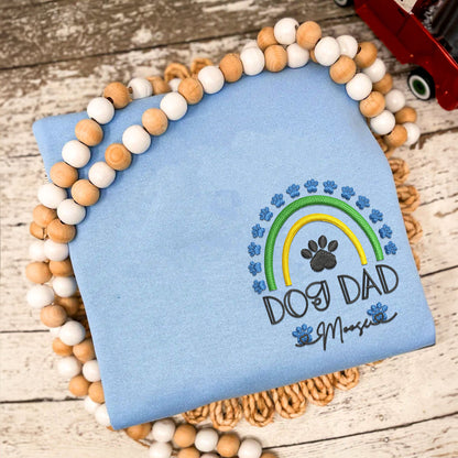 Custom Dog Dad Rainbow With Names Embroidered Sweatshirt