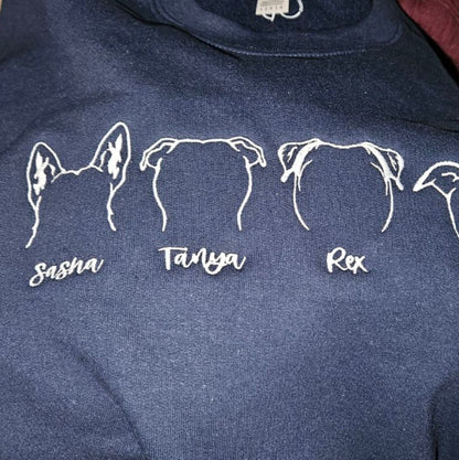 Custom Dog Ear Embroidered Sweatshirt