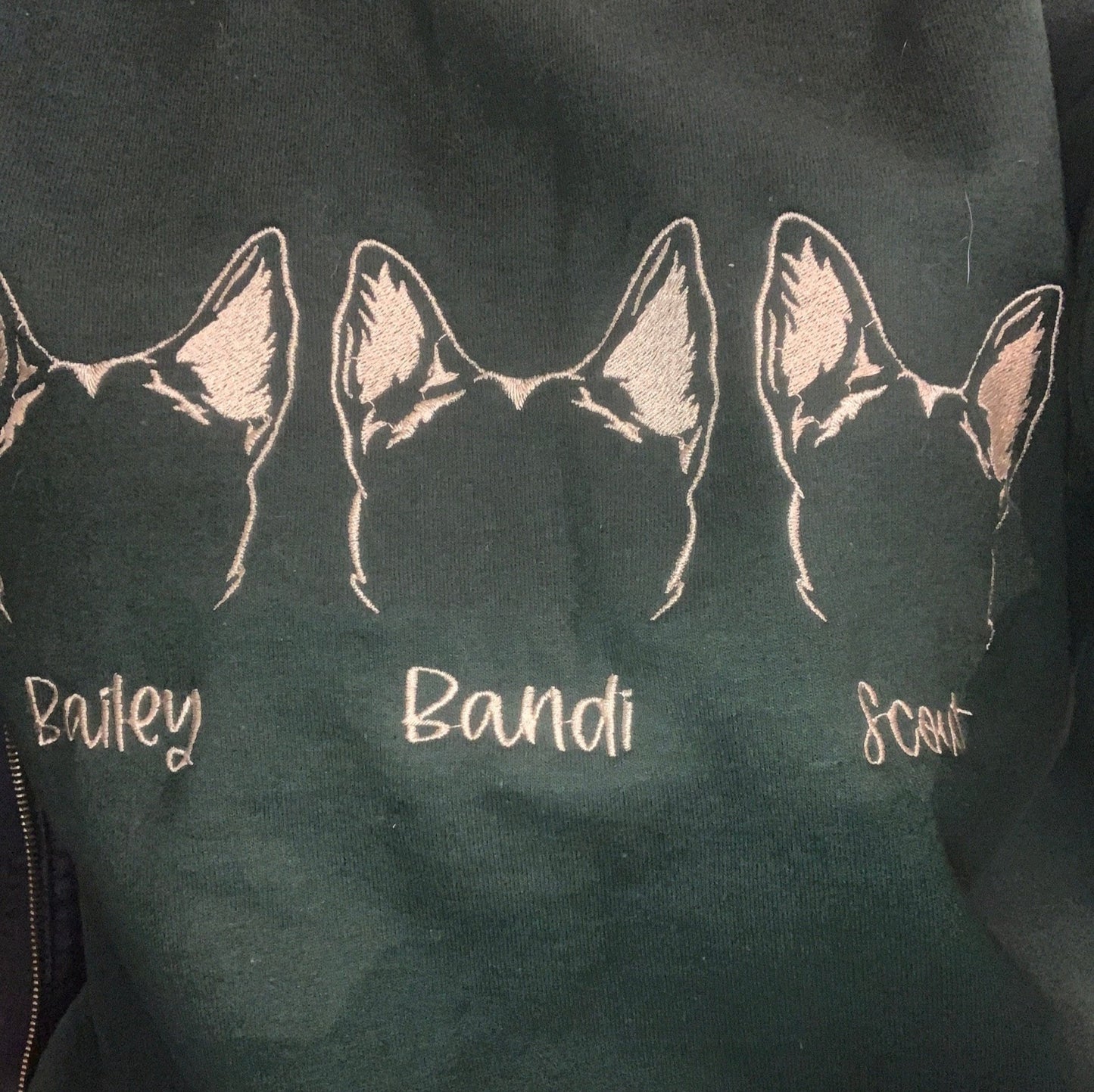Custom Dog Ear Embroidered Sweatshirt