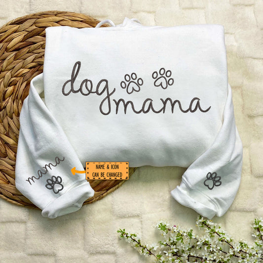 Custom Dog Mama Embroidered Hoodie