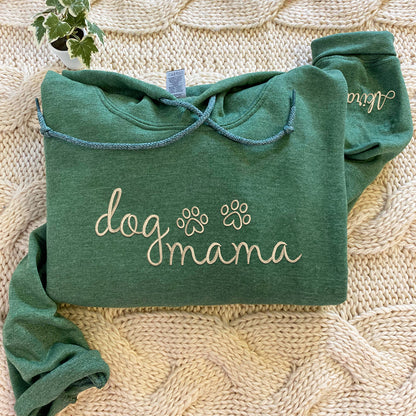 Custom Dog Mama Embroidered Hoodie