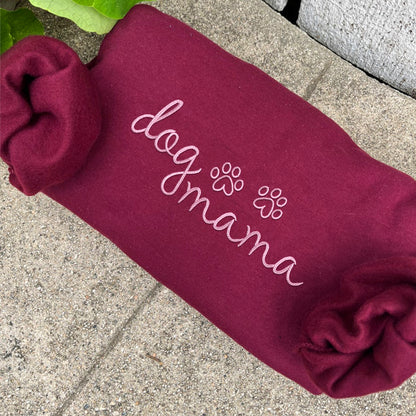 Custom Dog Mama Embroidered Hoodie