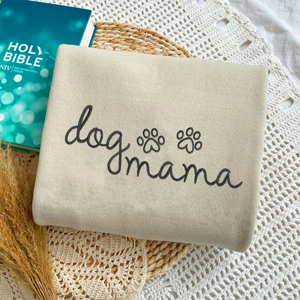 Custom Dog Mama Embroidered Hoodie