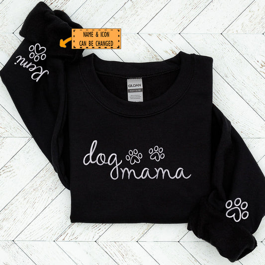 Custom Dog Mama Embroidered Sweatshirt