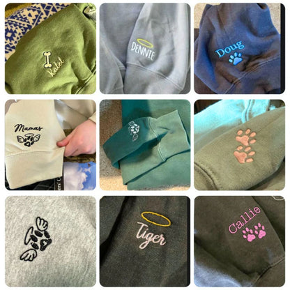 Custom Full-Color Dog Mom With Name Embroidered Hoodie