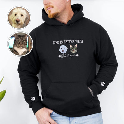 Custom Full-Color Life Is Better With Embroidered Hoodie