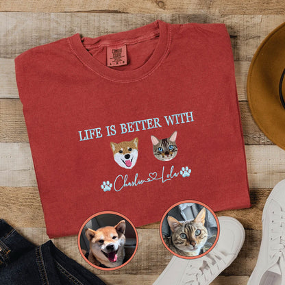 Custom Full-Color Life Is Better With Embroidered T-Shirt