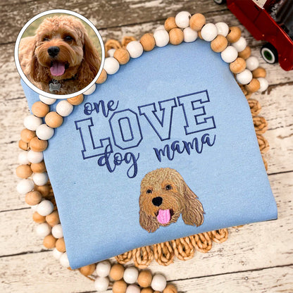 Custom Full-Color One Love Dog Mama Embroidered Hoodie