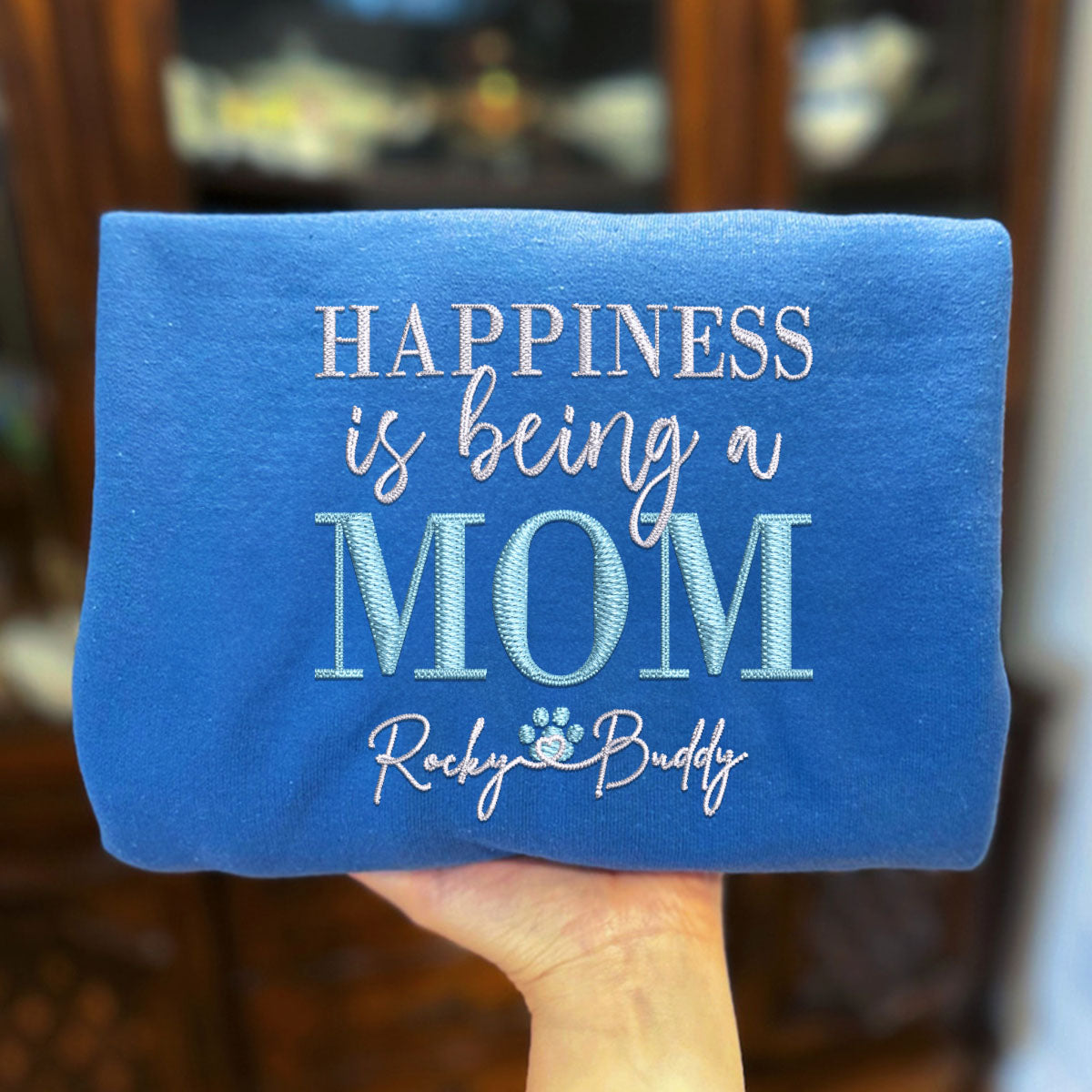 Custom Happiness Is Being A Mom With Names Embroidered Hoodie