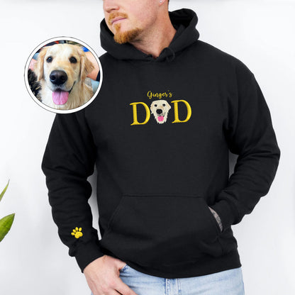 Custom Pet Dad With Pet Name Embroidered Hoodie