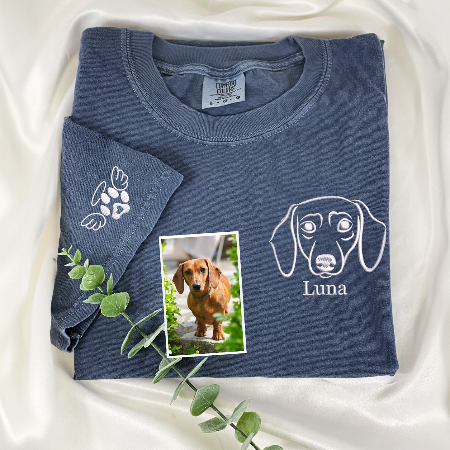 Custom Dog Outline Embroidered Shirt