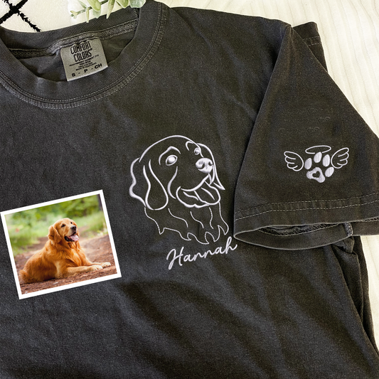 Custom Dog Outline Embroidered Shirt